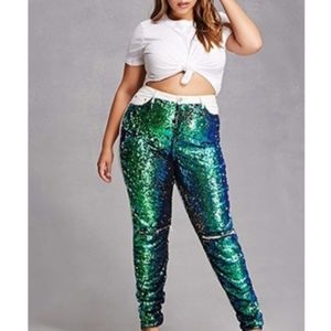 Hi-waist Sequin Jeans